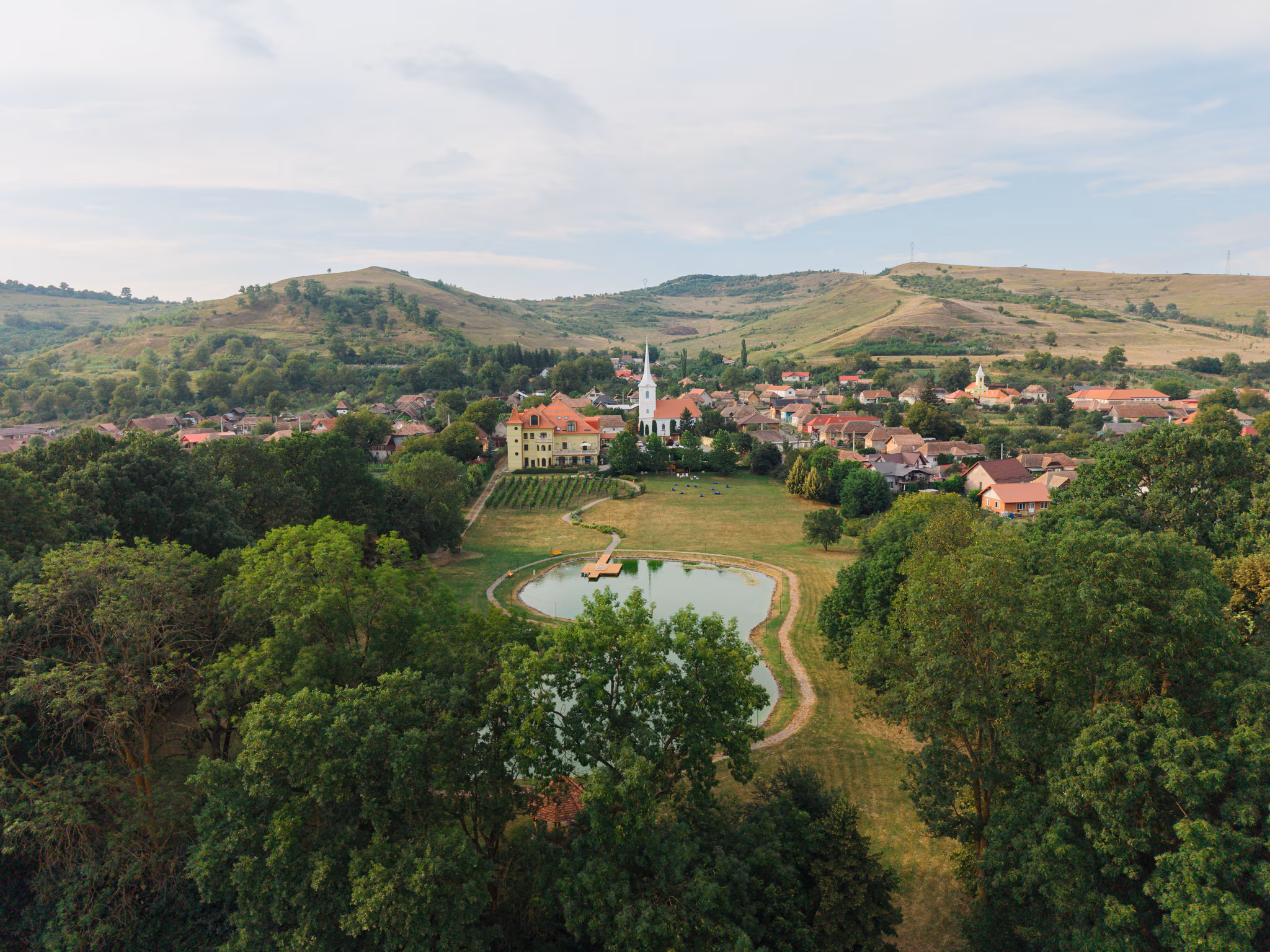 Poză dronă crama istorică Petry Estate Winery Mureș