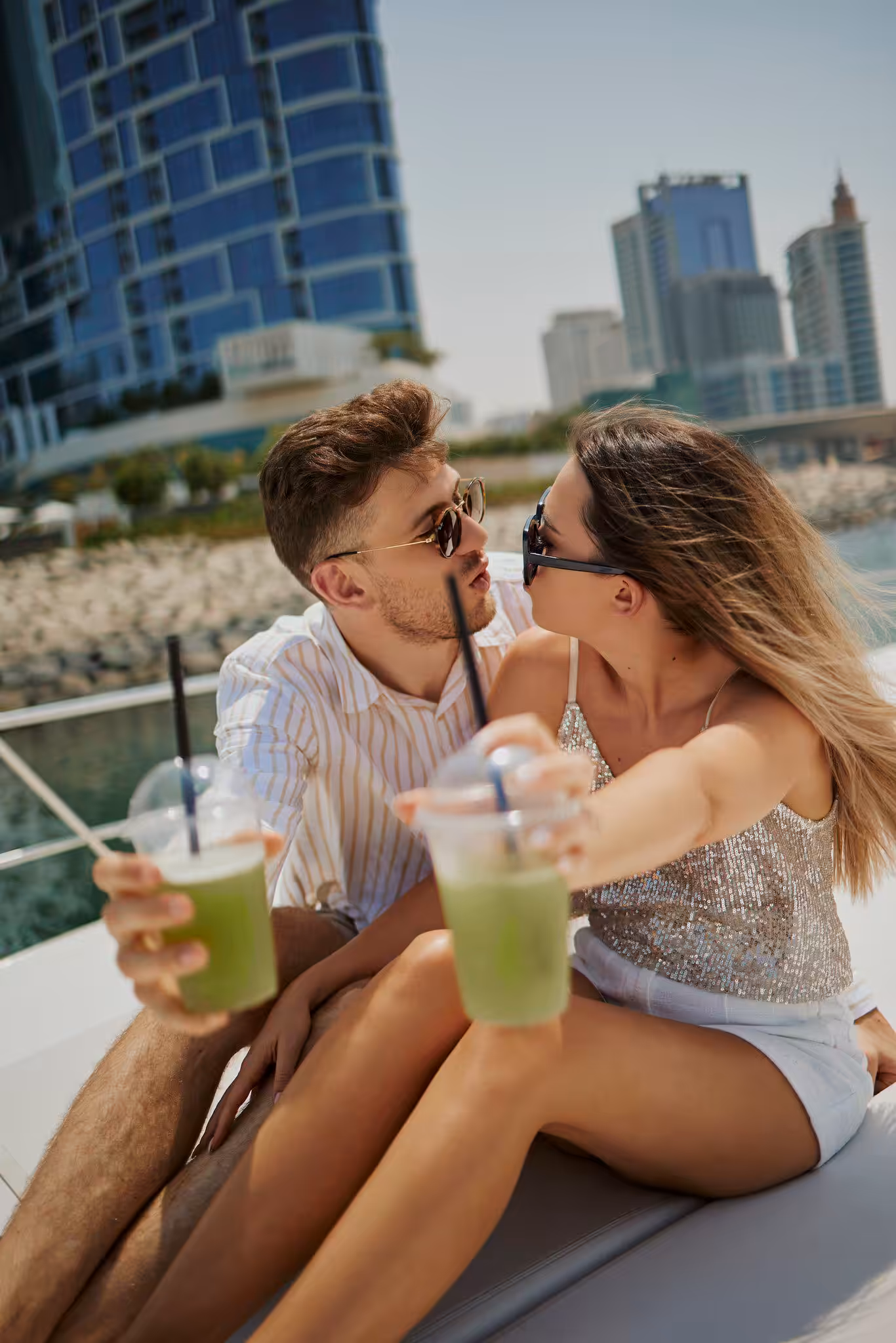 Dubai couple photographer shooting on yacht and dubai desert